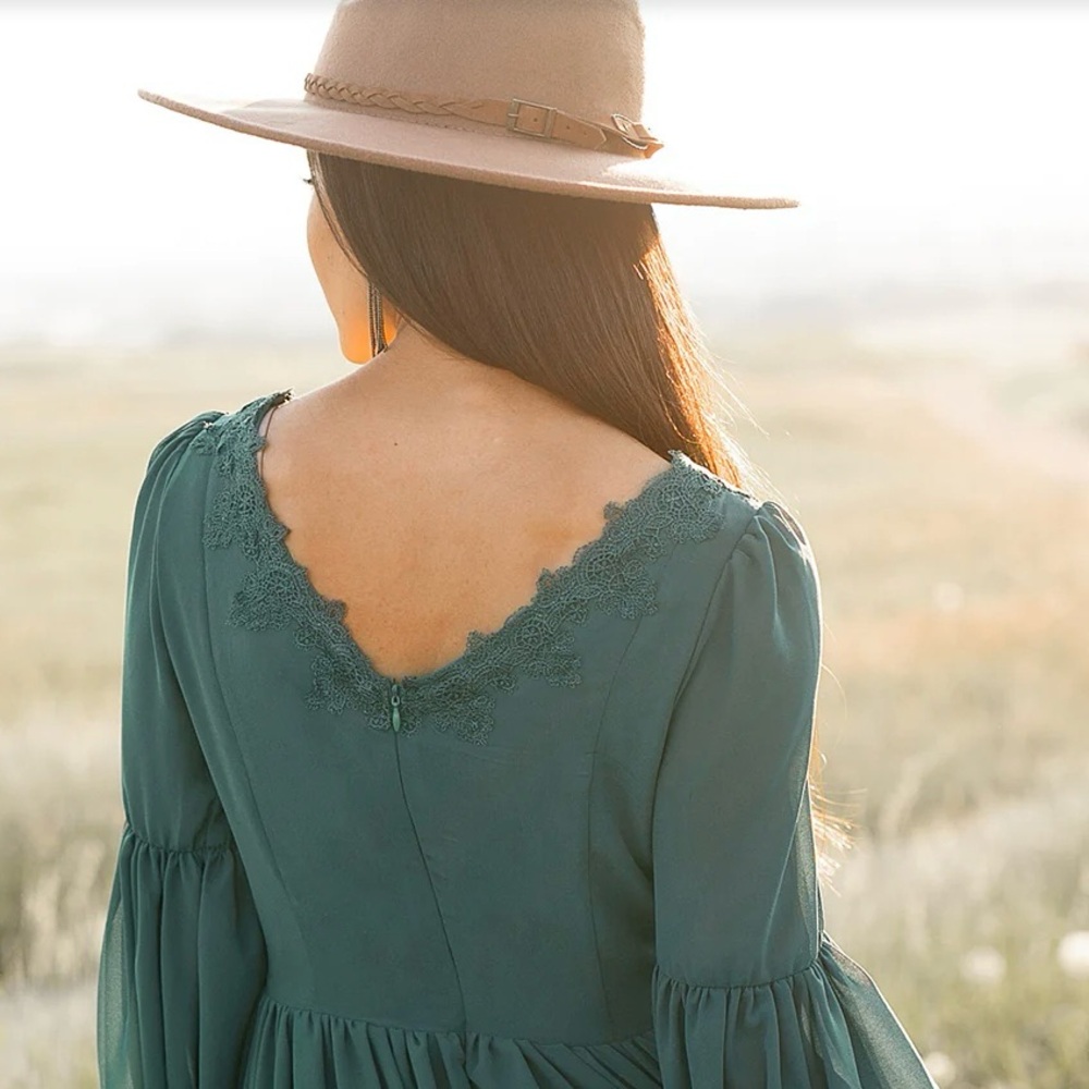 Joyfolie Forest Green Long Sleeve Maxi Dress - Picture 2 of 15